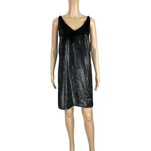 J.BRAND BLACK VELVET MINI SLIP DRESS